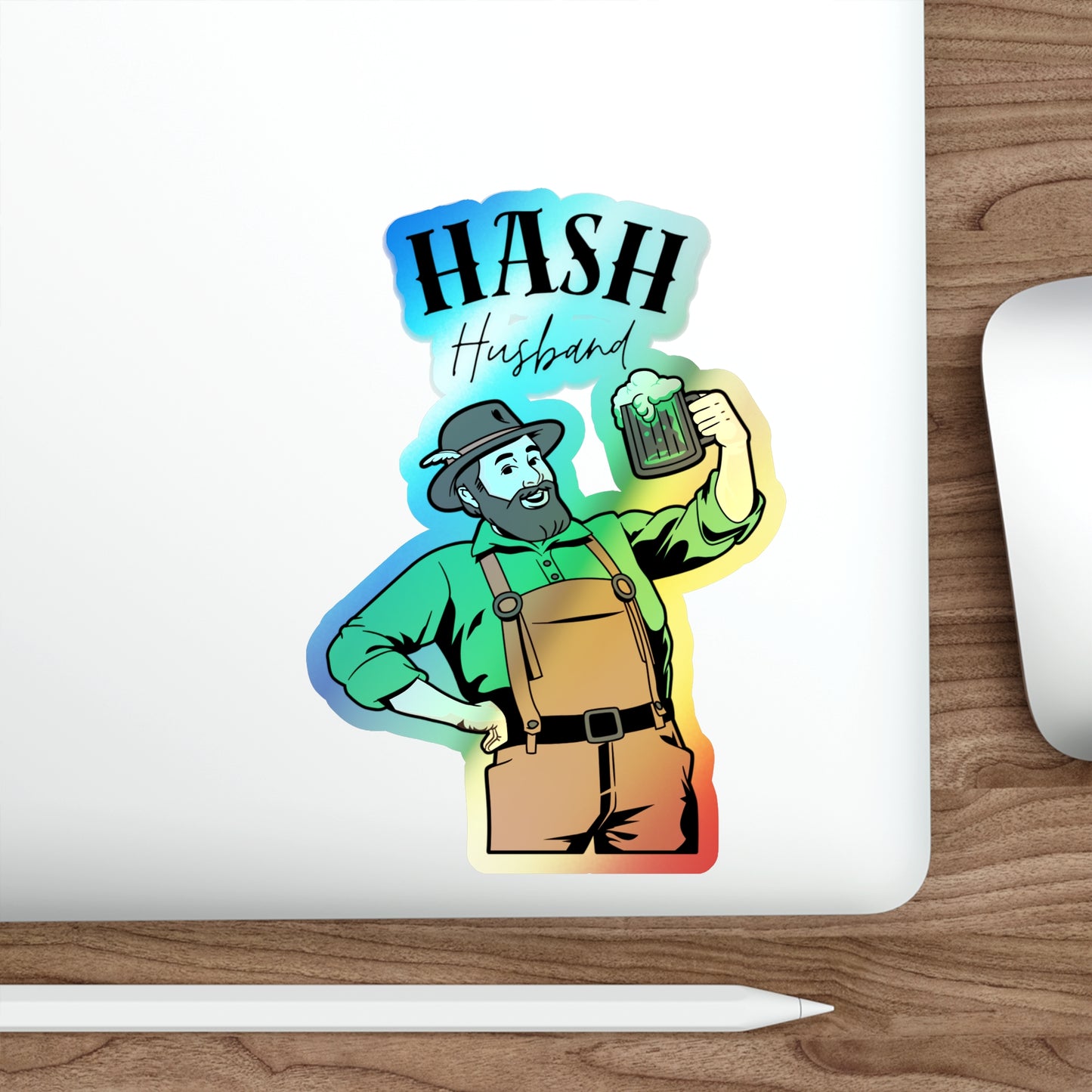Holographic WAH3 Hash Husband Die-Cut Stickers - Fun and Unique Designs for Everyday Adventures