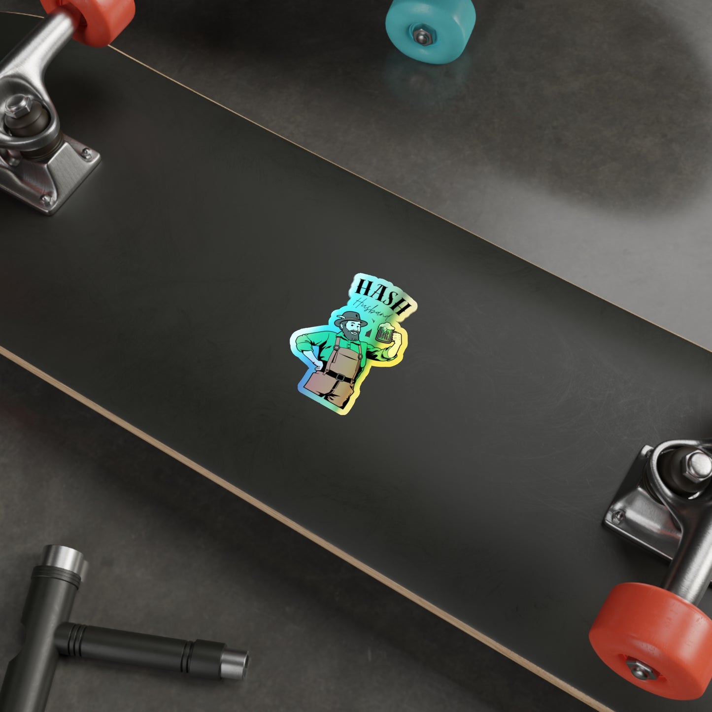 Holographic WAH3 Hash Husband Die-Cut Stickers - Fun and Unique Designs for Everyday Adventures
