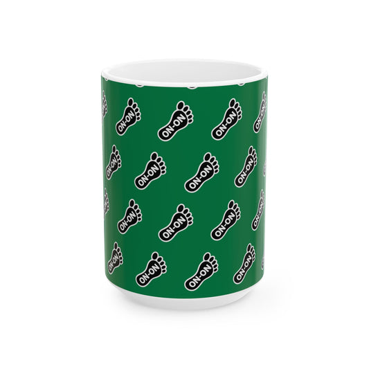 WAH3 Green On-On Foot Ceramic Mug - 11oz & 15oz