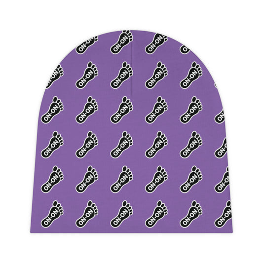 WAH3 On-on Foot Purple Baby Beanie | Cute Newborn Gift, Baby Shower Accessory, Everyday Comfort, Infant Hat, First Christmas Beanie
