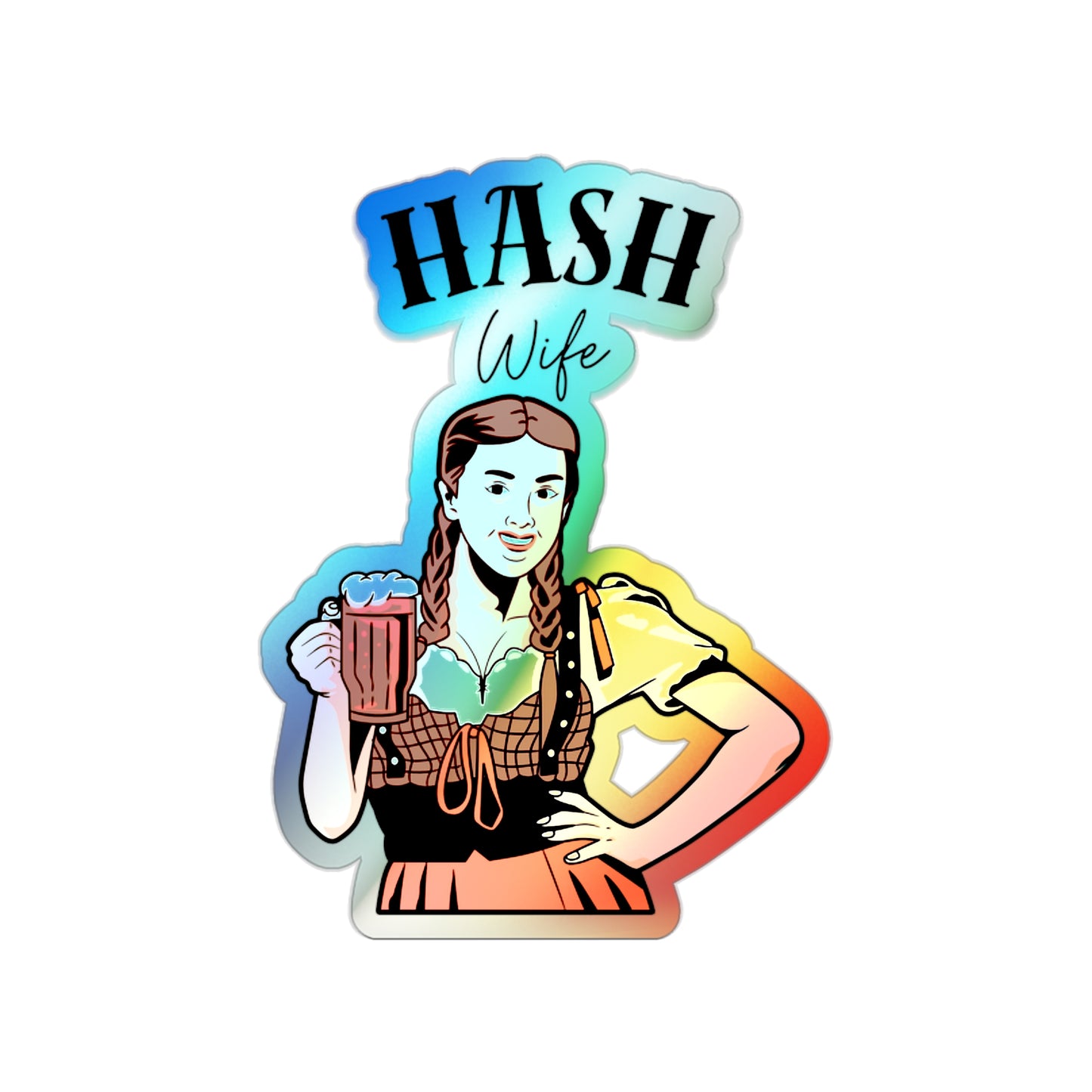 Holographic WAH3 Hash Wife Die-Cut Stickers for Fun & Personal Expression
