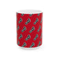 WAH3 Red On-On Foot Ceramic Mug - 11oz & 15oz