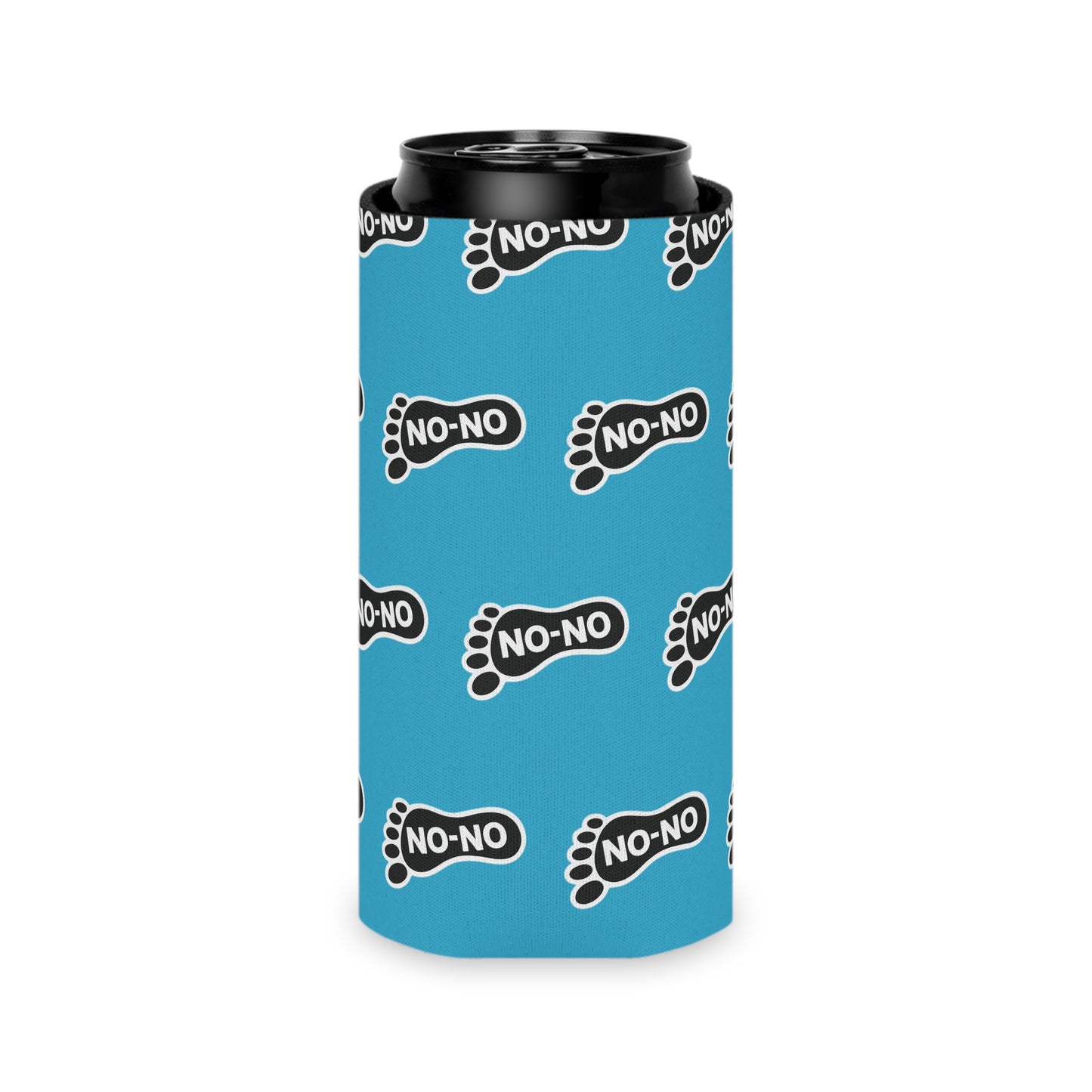 WAH3 On-on Sky Blue Footprint Can Cooler – Fun & Quirky Drink Sleeve for Parties