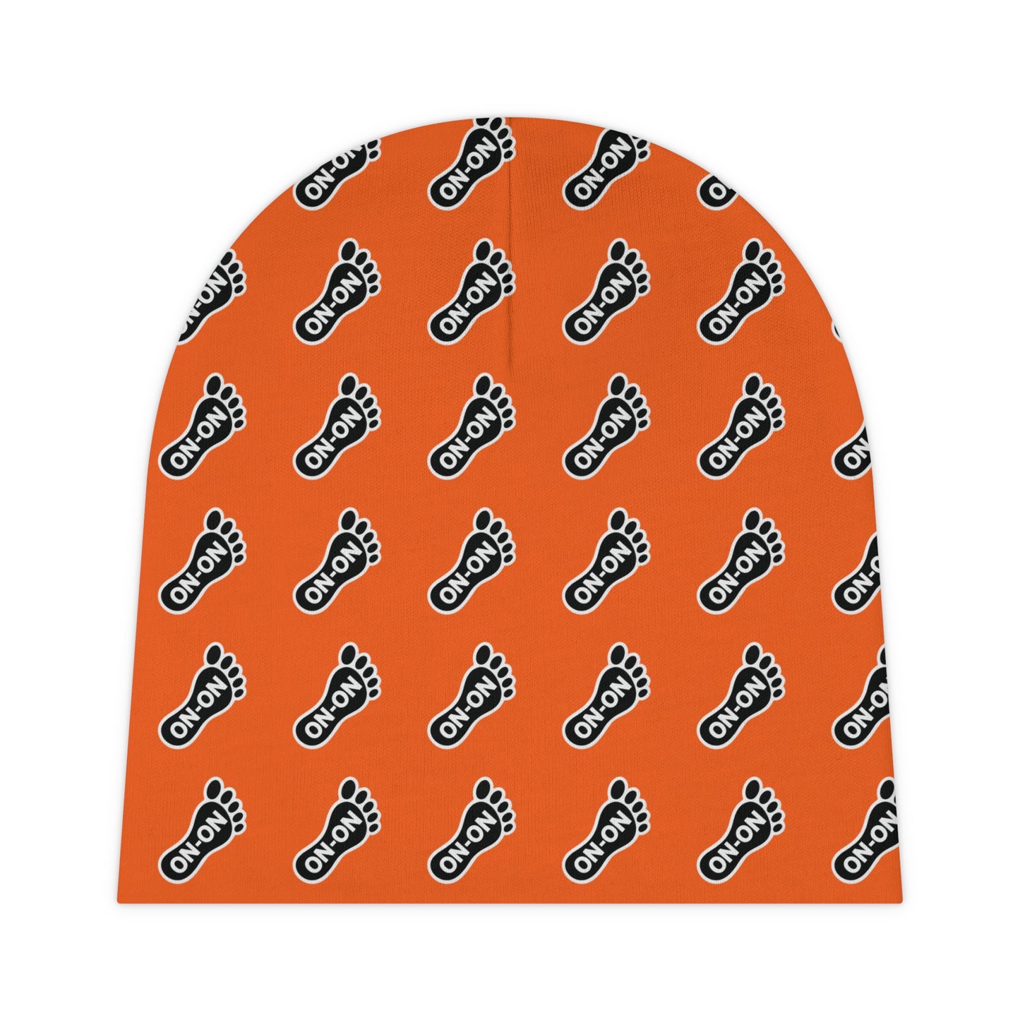 WAH3 On-on Foot Orange Baby Beanie | Cute Newborn Gift, Baby Shower Accessory, Everyday Comfort, Infant Hat, First Christmas Beanie
