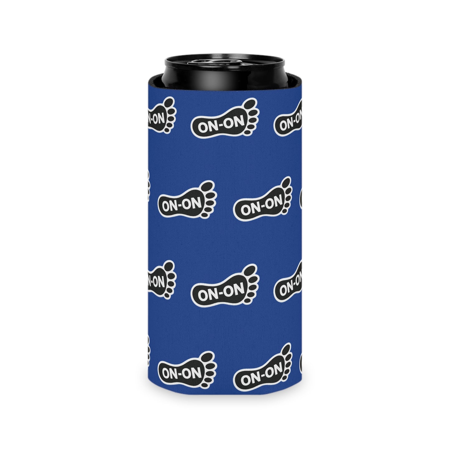 WAH3 On-on Blue Footprint Can Cooler – Fun & Quirky Drink Sleeve for Parties