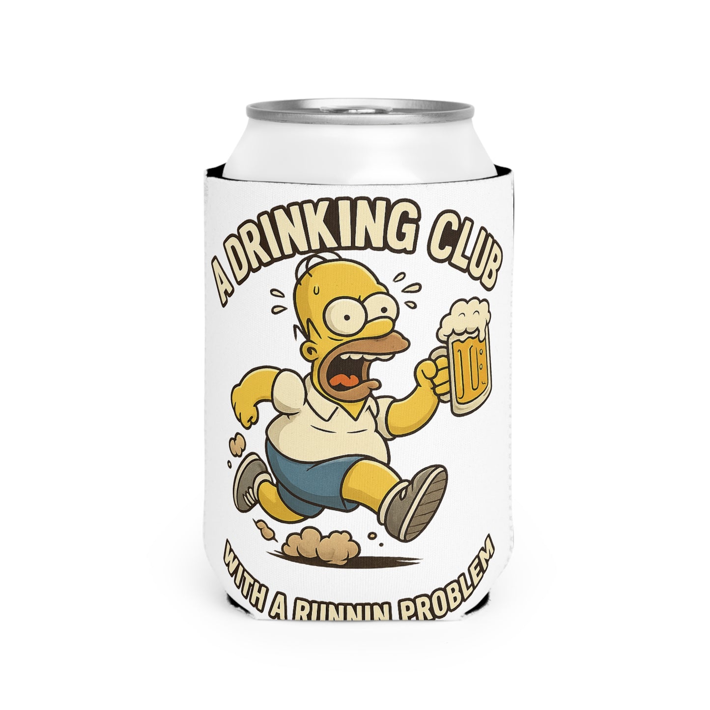 WAH3 Tropic Simpsons Runnin Parody Funny Can Cooler Sleeve, Beverage Insulator for Parties, Novelty Gift for Beer Lovers, Unique Wedding Favor, Summer BBQ Accessory
