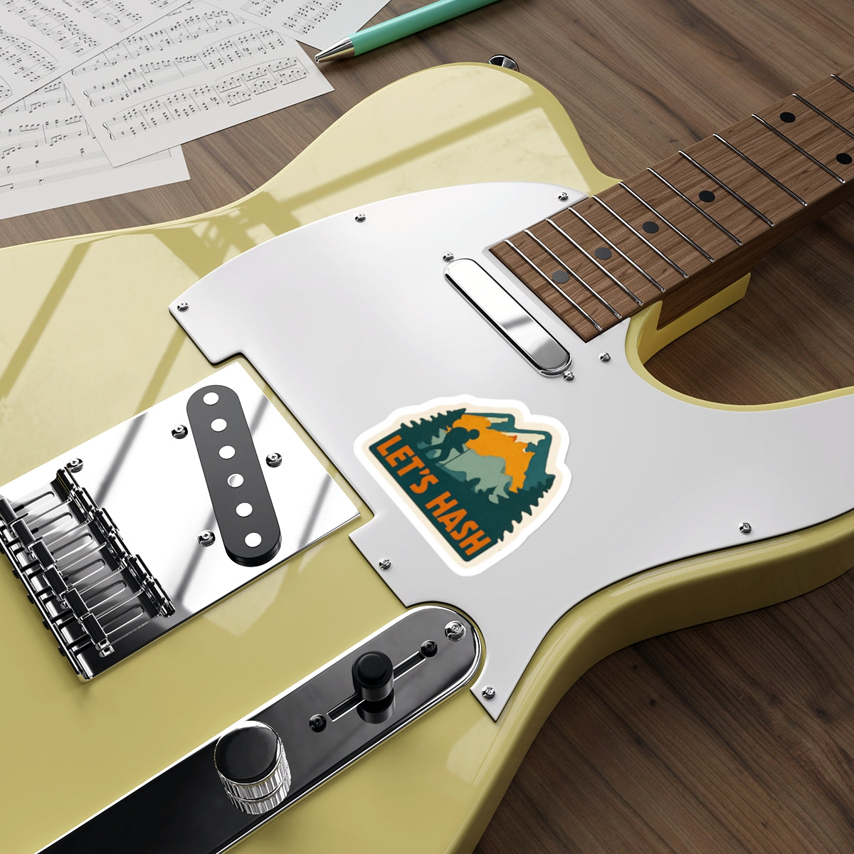 WAH3 Lets Hash Outdoor Adventure Die-Cut Stickers - Let's Hash Hiking Design