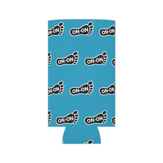 WAH3 On-on Sky Blue Footprint Can Cooler – Fun & Quirky Drink Sleeve for Parties