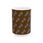WAH3 Brown On-On Foot Ceramic Mug - 11oz & 15oz