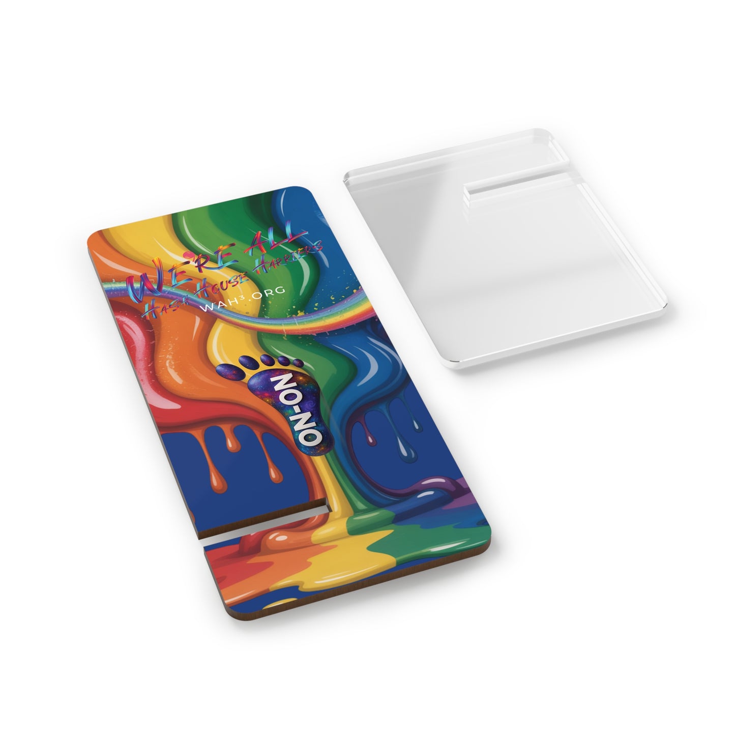 WAH3 Rainbow Liquid Paint  Mobile Display Stand for Smartphones - Vibrant Artful Design