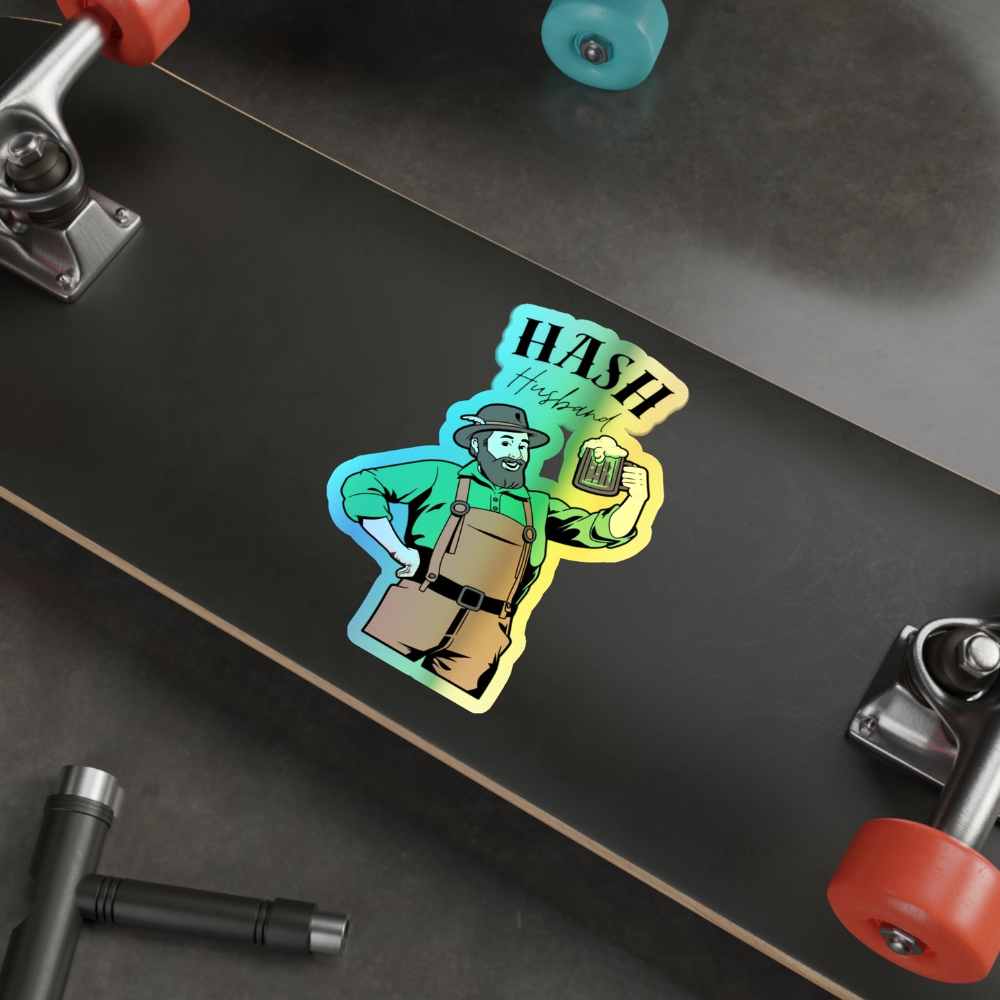 Holographic WAH3 Hash Husband Die-Cut Stickers - Fun and Unique Designs for Everyday Adventures