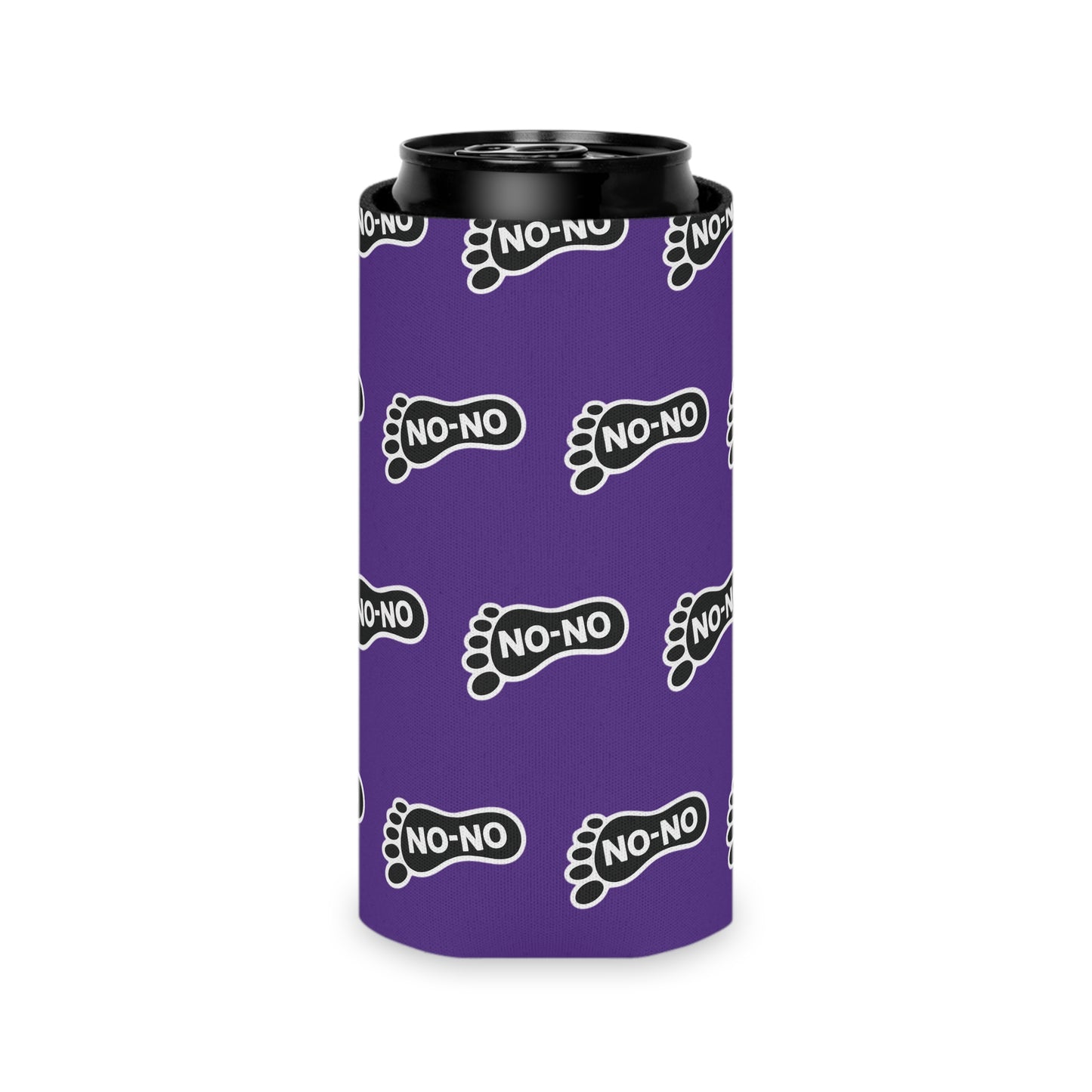 WAH3 On-on Purple Footprint Can Cooler – Fun & Quirky Drink Sleeve for Parties