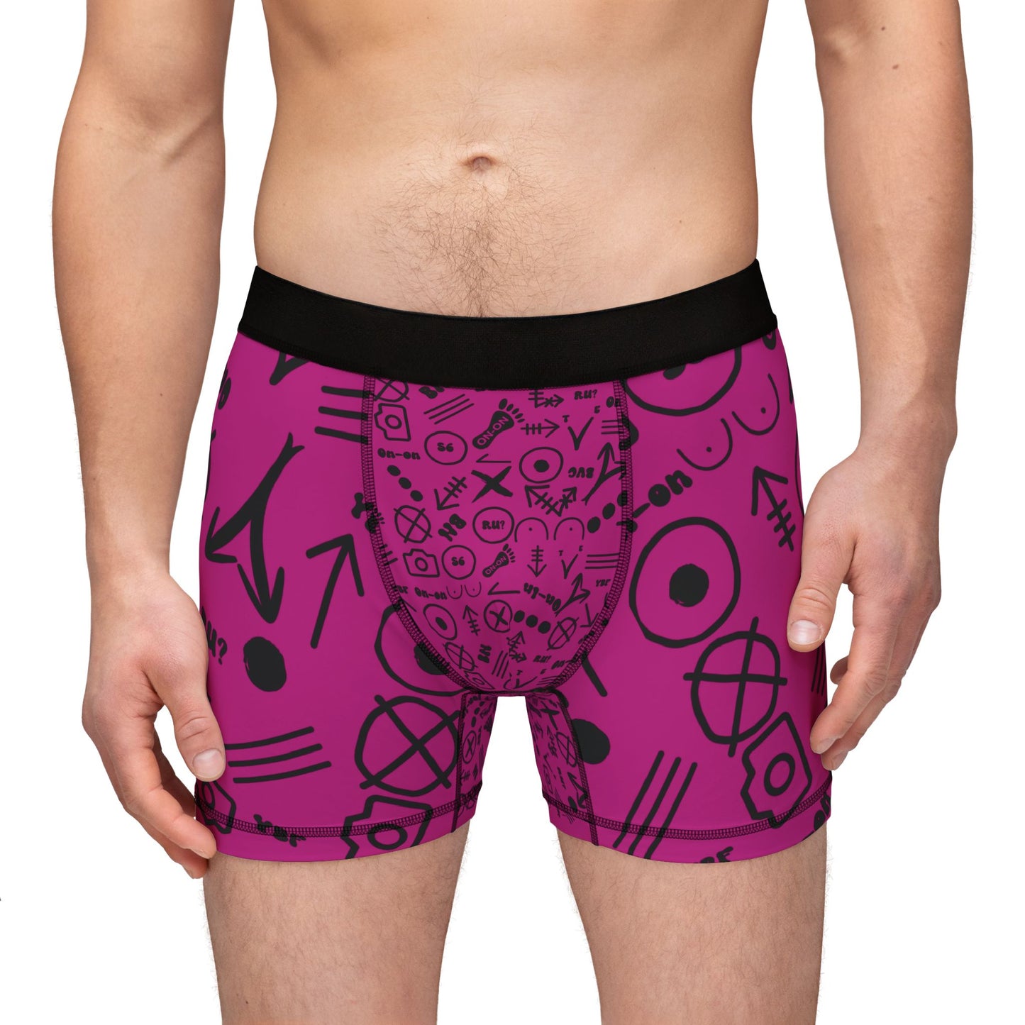 WAH3 Hash Symbols Pink Men's Boxers, Unique Printed Underwear, AOP Boxers for Everyday Comfort, Fun Gift for Men, Stylish Menswear