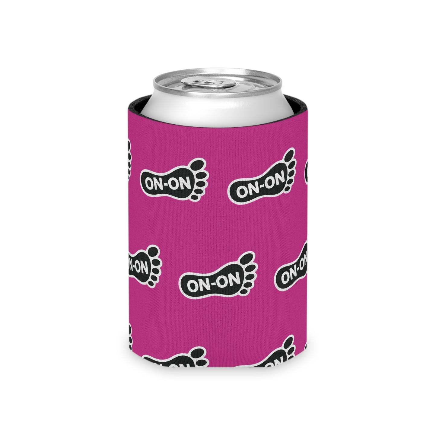 WAH3 On-on Pink Footprint Can Cooler – Fun & Quirky Drink Sleeve for Parties