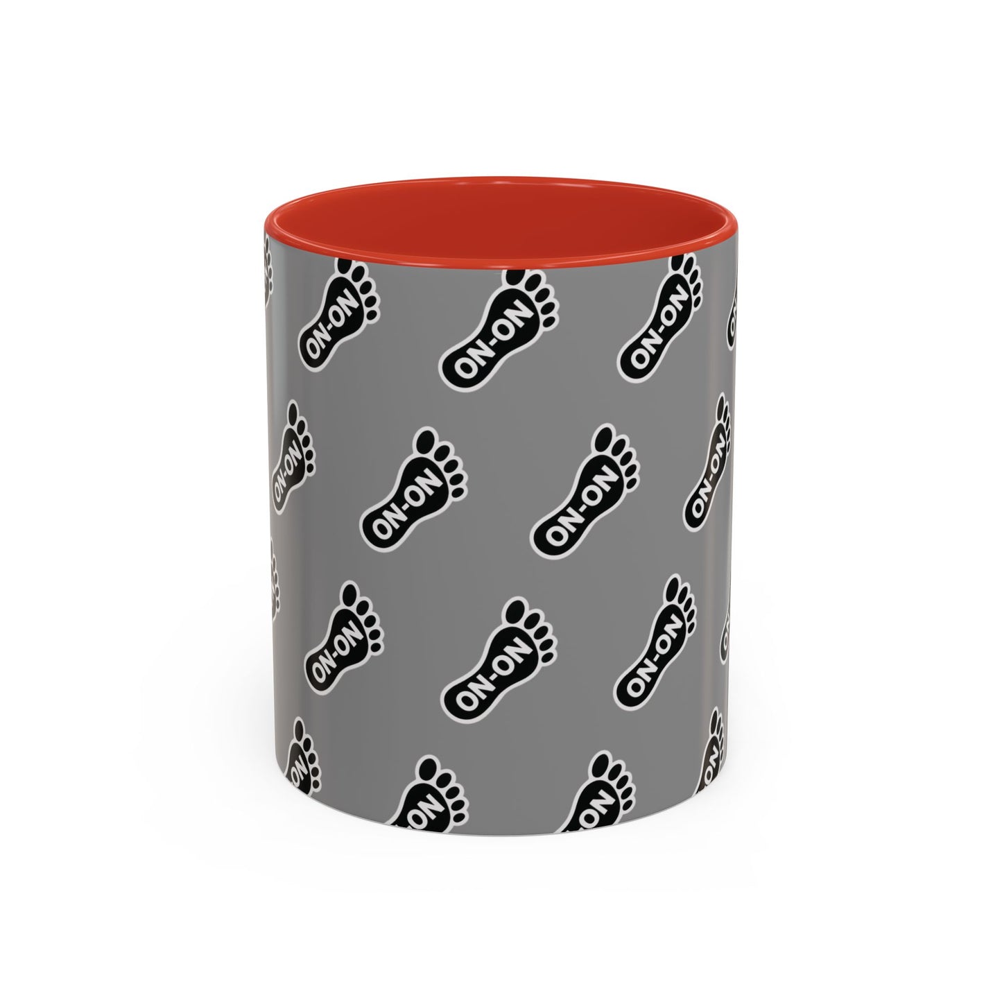 WAH3 Grey BG On-On Footprint Accent Coffee Mug - 11oz & 15oz