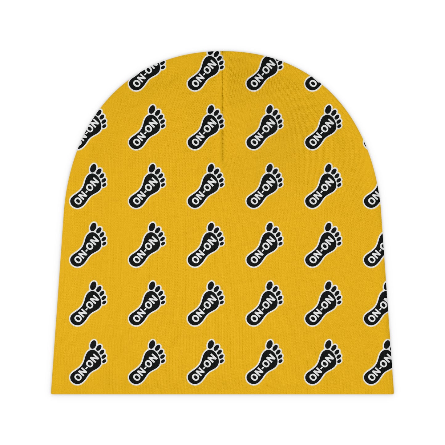 WAH3 On-on Foot Yellow Baby Beanie | Cute Newborn Gift, Baby Shower Accessory, Everyday Comfort, Infant Hat, First Christmas Beanie